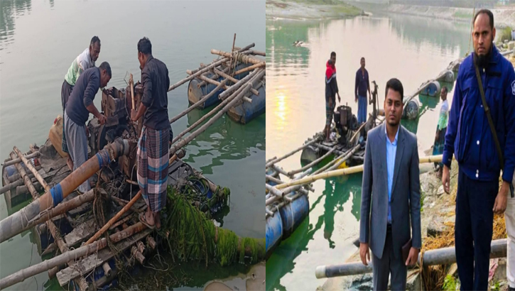 সারিয়াকান্দিতে অবৈধভাবে বালু উত্তোলন নিয়ন্ত্রণে অভিযানে পাইপ ভাঙচুর 